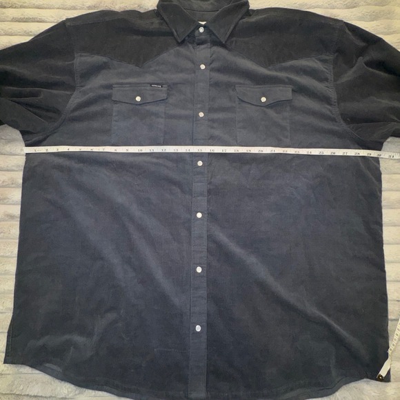 Poncho Men's XXXL Regular The Dusty Burro Corduroy Dark Gray Pearl Snaps Western - Picture 7 of 13
